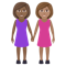 Women Holding Hands- Medium-Dark Skin Tone- Medium Skin Tone emoji on Emojione